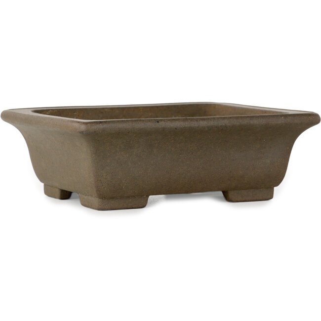 Vaso bonsai rettangolare non smaltato di Yamaaki Koshosen (seconda generazione) - 140 x 113 x 47 mm