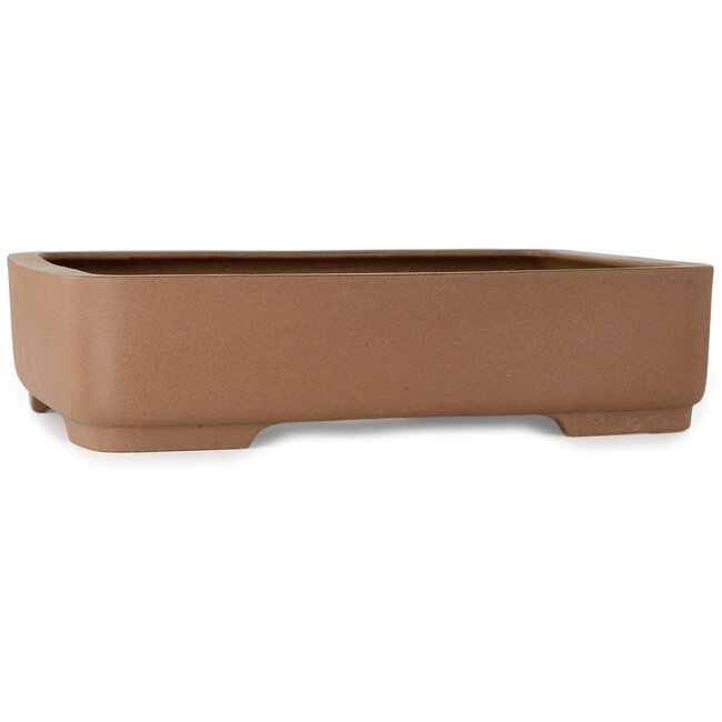 Rectangular unglazed bonsai pot by Houtoku - 407 x 312 x 100 mm