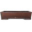 Pot à bonsaï rectangulaire non émaillé de Yamaaki Toshio (troisième génération) - 460 x 335 x 112 mm