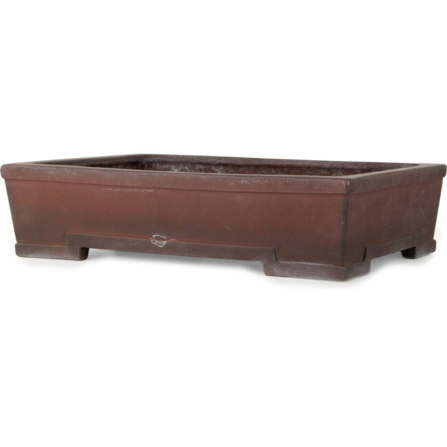 Vaso bonsai rettangolare non smaltato di Yamaaki Toshio (terza generazione) - 460 x 335 x 112 mm