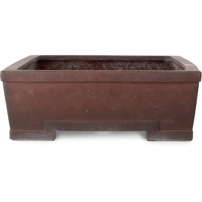 Pot à bonsaï rectangulaire non émaillé de Yamaaki Toshio (troisième génération) - 460 x 335 x 112 mm