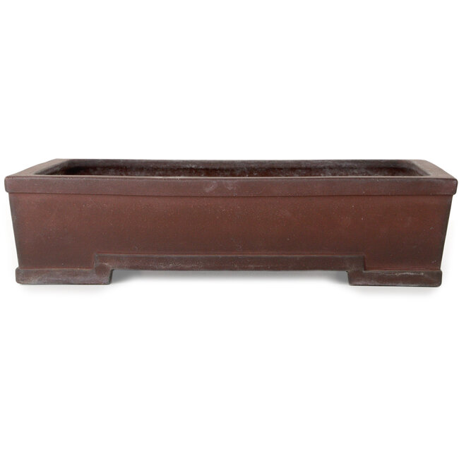 Rechteckiger, unglasierter Bonsai-Topf von Yamaaki Toshio (dritte Generation) – 460 x 335 x 112 mm