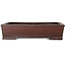 Rechteckiger, unglasierter Bonsai-Topf von Yamaaki Toshio (dritte Generation) – 460 x 335 x 112 mm