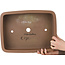 Pot à bonsaï rectangulaire non émaillé de Houtoku - 407 x 312 x 100 mm