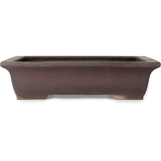  Yamaaki Pot à bonsaï rectangulaire non émaillé de 480 mm par Yamaaki Toshio (troisième génération), Tokoname, Japon