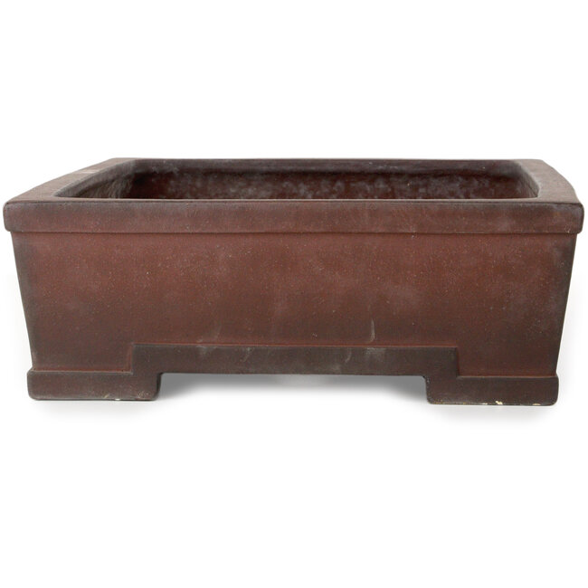 Vaso bonsai rettangolare non smaltato di Yamaaki Toshio (terza generazione) - 460 x 335 x 112 mm