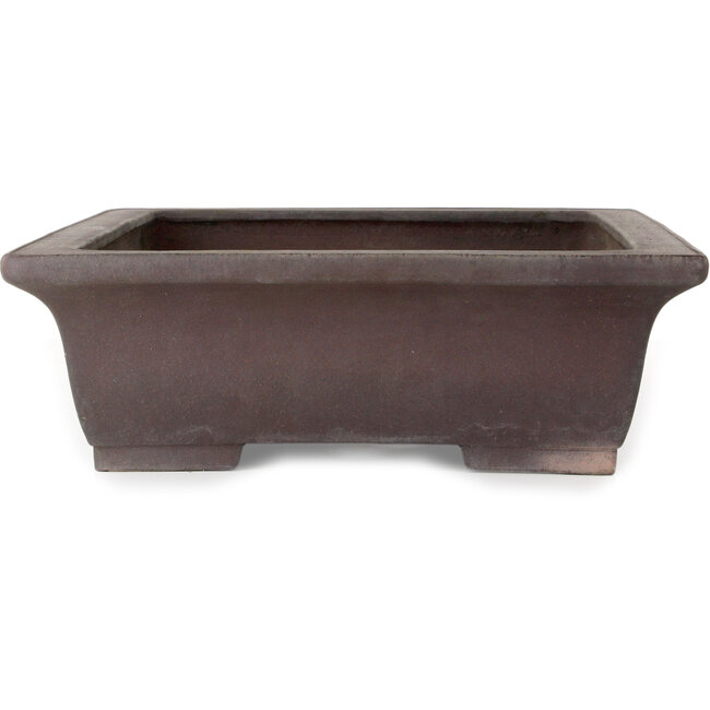 Rectangular unglazed bonsai pot by Yamaaki Toshio (third generation) - 480 x 365 x 120 mm