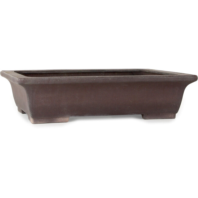 Rectangular unglazed bonsai pot by Yamaaki Toshio (third generation) - 480 x 365 x 120 mm