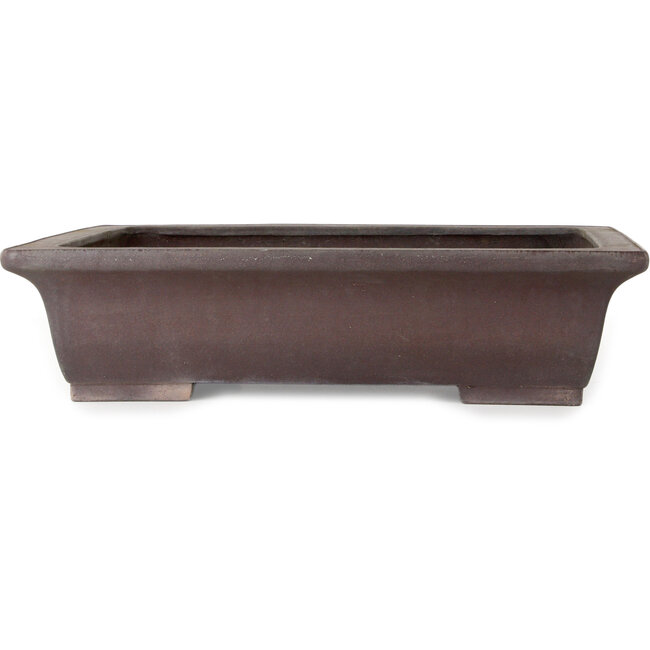 Rectangular unglazed bonsai pot by Yamaaki Toshio (third generation) - 480 x 365 x 120 mm