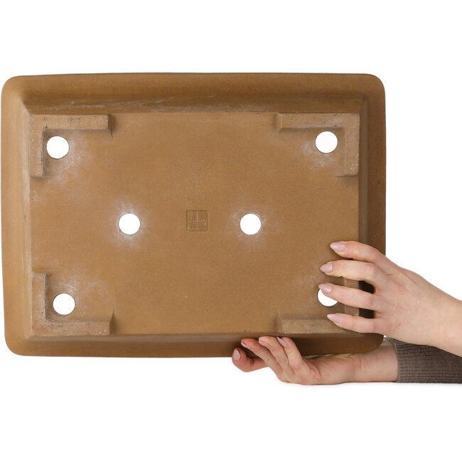 Rectangular unglazed bonsai pot by Maruhei - 420 x 313 x 100 mm