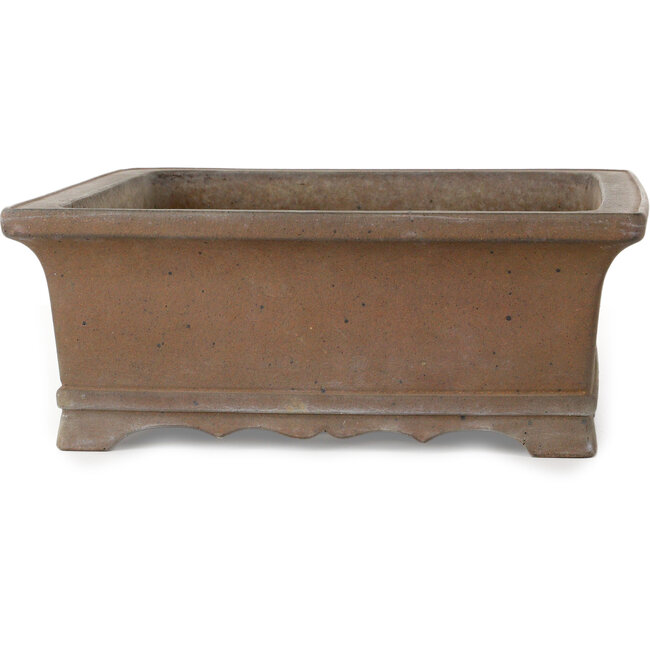 Rectangular unglazed bonsai pot by Yamaaki Koshosen (second generation) - 385 x 307 x 115 mm