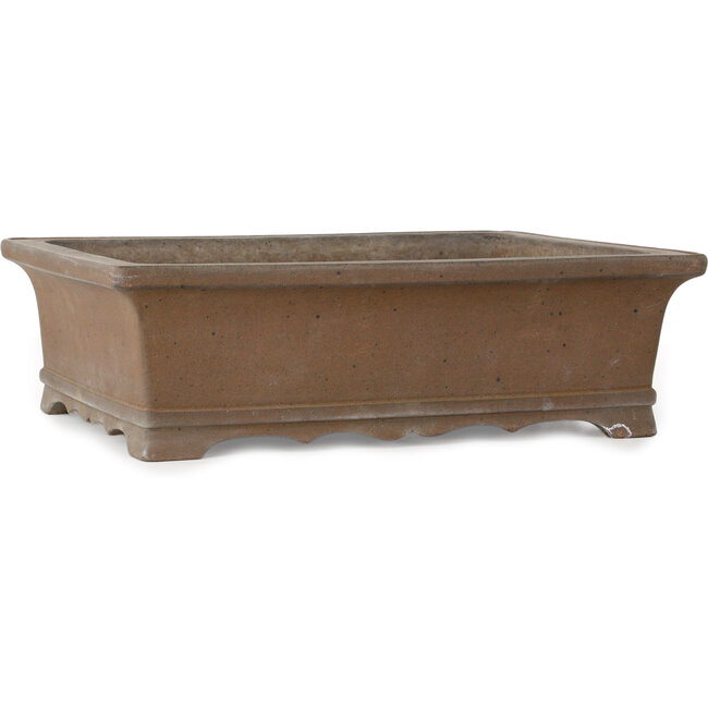 Vaso bonsai rettangolare non smaltato di Yamaaki Koshosen (seconda generazione) - 385 x 307 x 115 mm