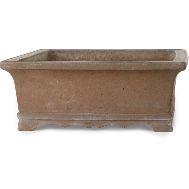 Rectangular unglazed bonsai pot by Yamaaki Koshosen (second generation) - 385 x 307 x 115 mm