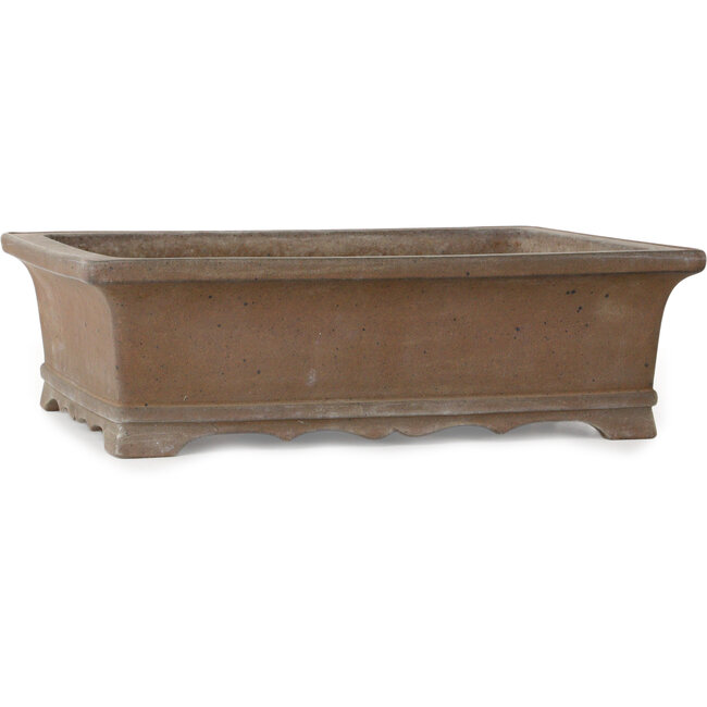 Vaso bonsai rettangolare non smaltato di Yamaaki Koshosen (seconda generazione) - 385 x 307 x 115 mm