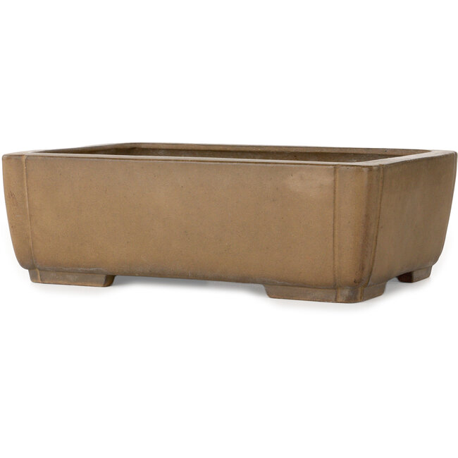 Rectangular unglazed bonsai pot by Yamaaki Toshio (third generation) - 350 x 250 x 115 mm