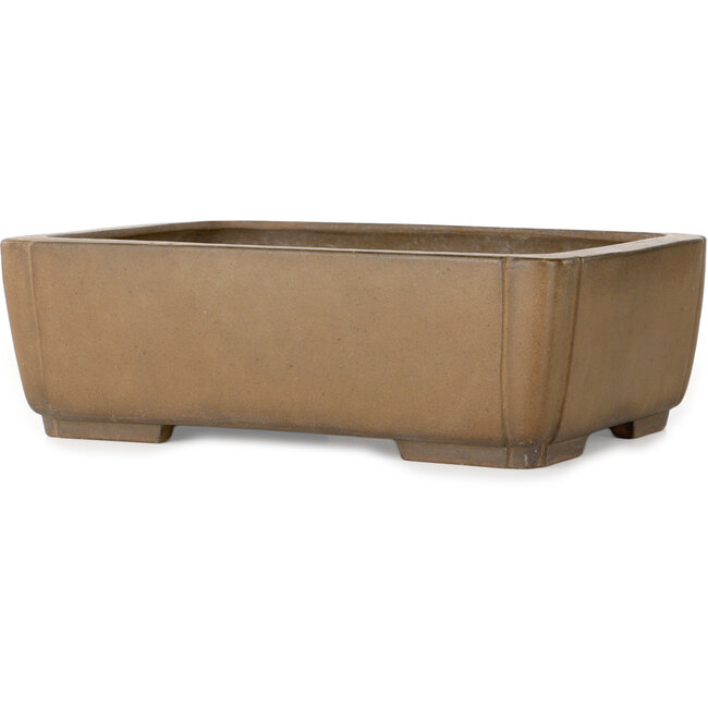 Vaso bonsai rettangolare non smaltato di Yamaaki Toshio (terza generazione) - 350 x 250 x 115 mm