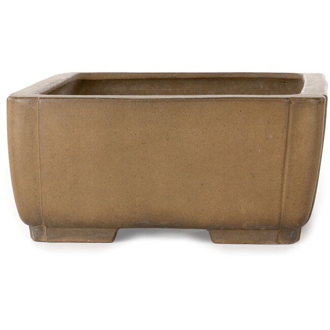 Rectangular unglazed bonsai pot by Yamaaki Toshio (third generation) - 350 x 250 x 115 mm