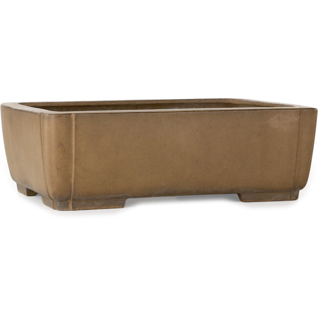 Rectangular unglazed bonsai pot by Yamaaki Toshio (third generation) - 350 x 250 x 115 mm