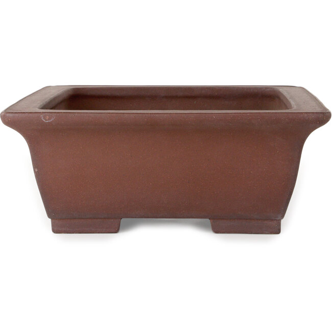 Rectangular unglazed bonsai pot by Yamaaki Toshio (third generation) - 440 x 335 x 128 mm