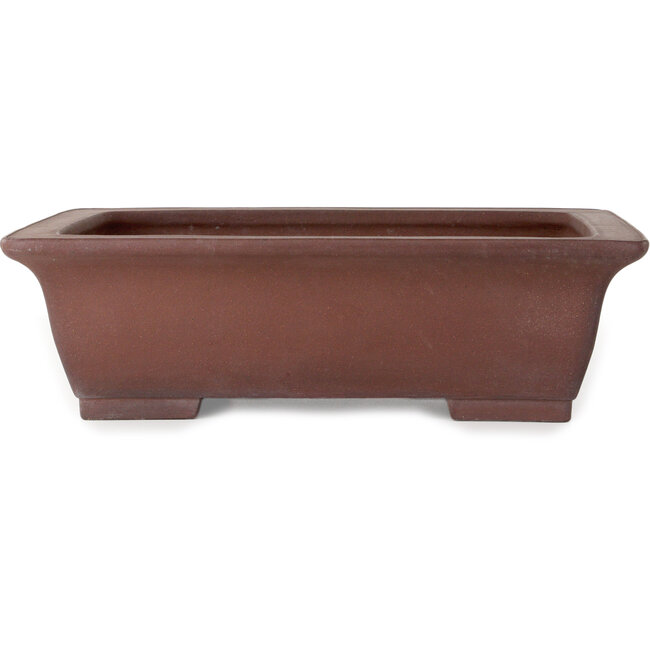 Pot à bonsaï rectangulaire non émaillé de Yamaaki Toshio (troisième génération) - 440 x 335 x 128 mm