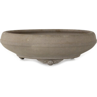 Houtoku Vaso bonsai rotondo da 245 mm non smaltato di Houtoku, Giappone