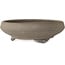 Round unglazed bonsai pot by Houtoku - 245 x 245 x 77 mm