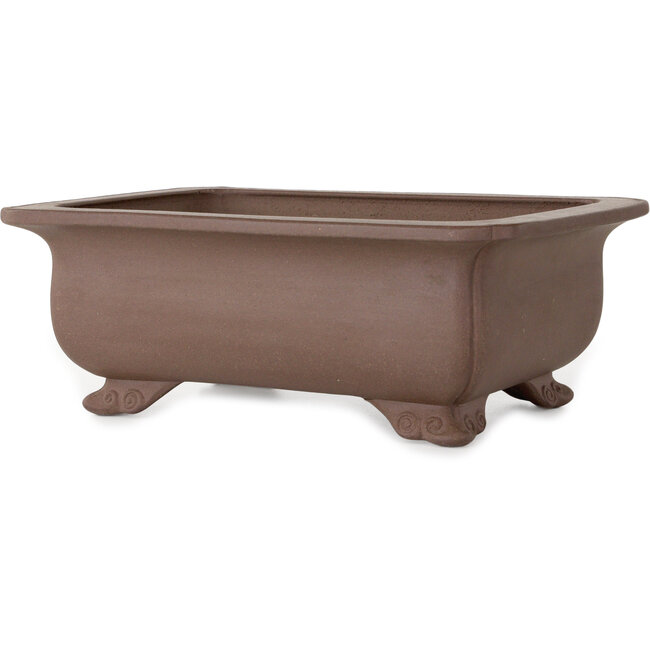 Maceta rectangular sin esmaltar para bonsái de Keizan - 285 x 223 x 105 mm
