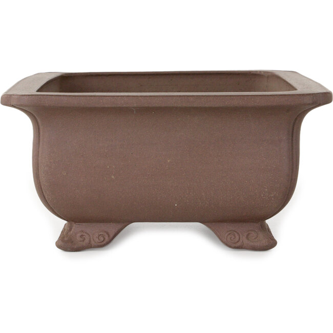 Vaso bonsai rettangolare non smaltato di Keizan - 285 x 223 x 105 mm