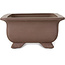 Vaso bonsai rettangolare non smaltato di Keizan - 285 x 223 x 105 mm