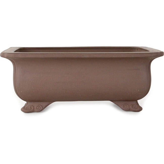 Rectangular unglazed bonsai pot by Keizan - 285 x 223 x 105 mm