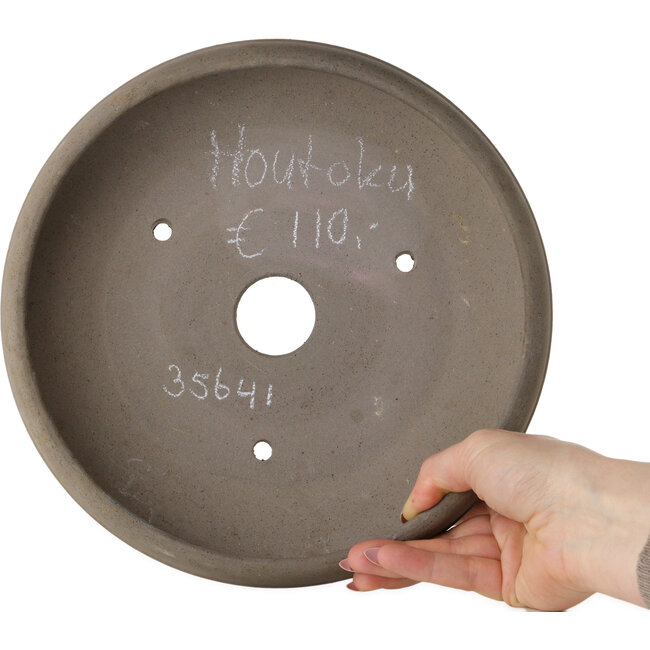 Pot à bonsaï rond non émaillé de Houtoku - 245 x 245 x 77 mm