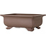 Maceta rectangular sin esmaltar para bonsái de Keizan - 285 x 223 x 105 mm