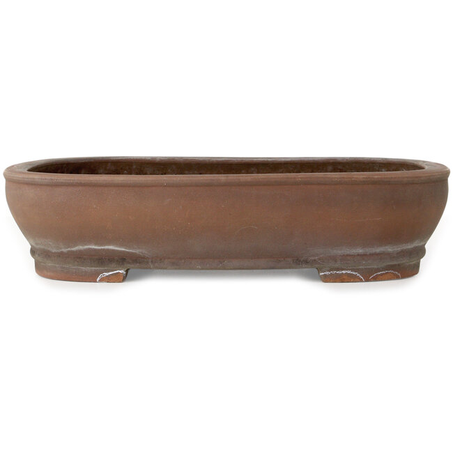 Vaso bonsai ovale non smaltato di Izumiya (Zenigo) - 400 x 293 x 93 mm