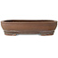 Oval unglazed bonsai pot by Izumiya (Zenigo) - 400 x 293 x 93 mm