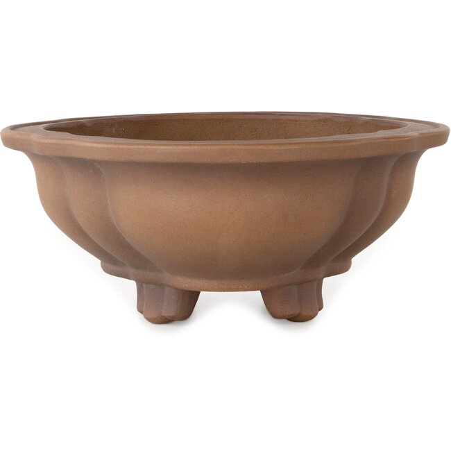 Lotus unglazed bonsai pot by Izumiya (Zenigo) - 340 x 275 x 113 mm