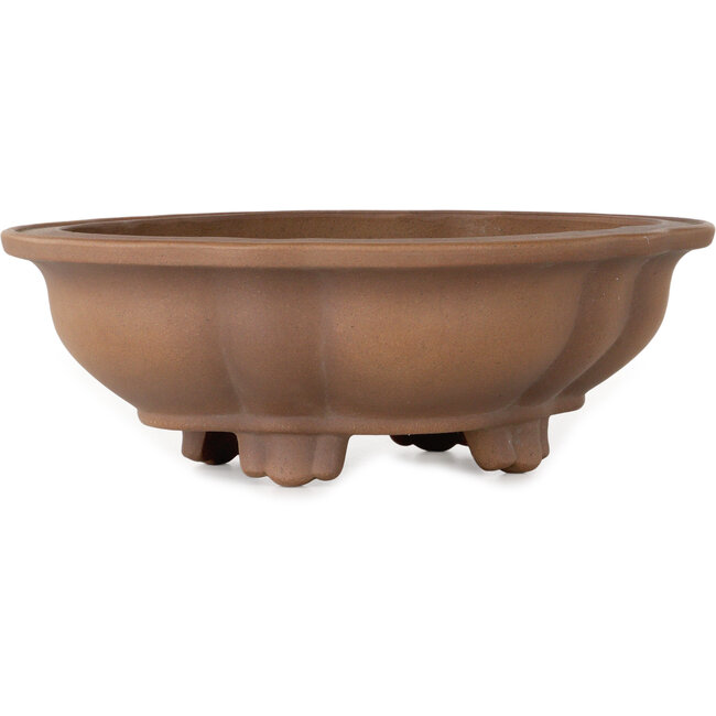 Lotus unglazed bonsai pot by Izumiya (Zenigo) - 340 x 275 x 113 mm