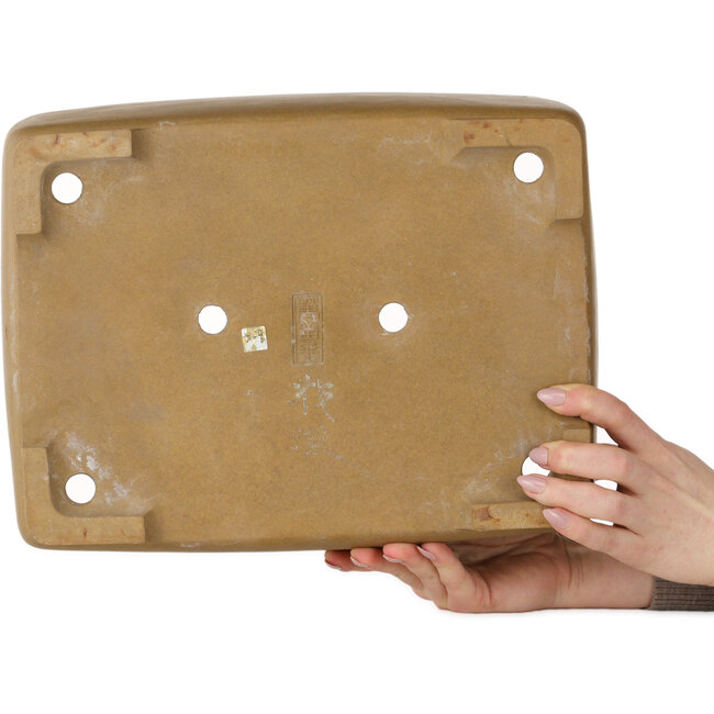 Pot à bonsaï rectangulaire non émaillé de Maruhei - 345 x 260 x 105 mm