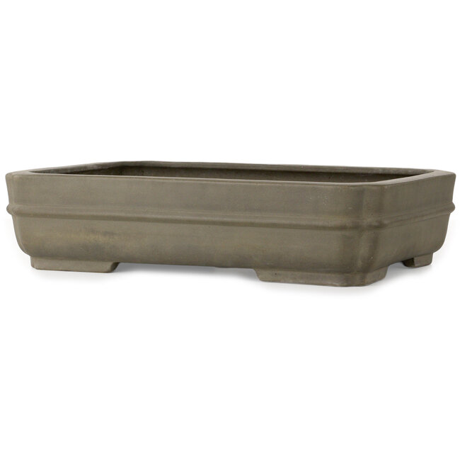 Rectangular unglazed bonsai pot by Hekisui - 407 x 287 x 95 mm