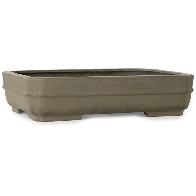 Rectangular unglazed bonsai pot by Hekisui - 407 x 287 x 95 mm