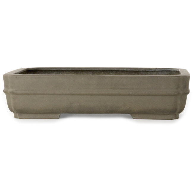 Rectangular unglazed bonsai pot by Hekisui - 407 x 287 x 95 mm