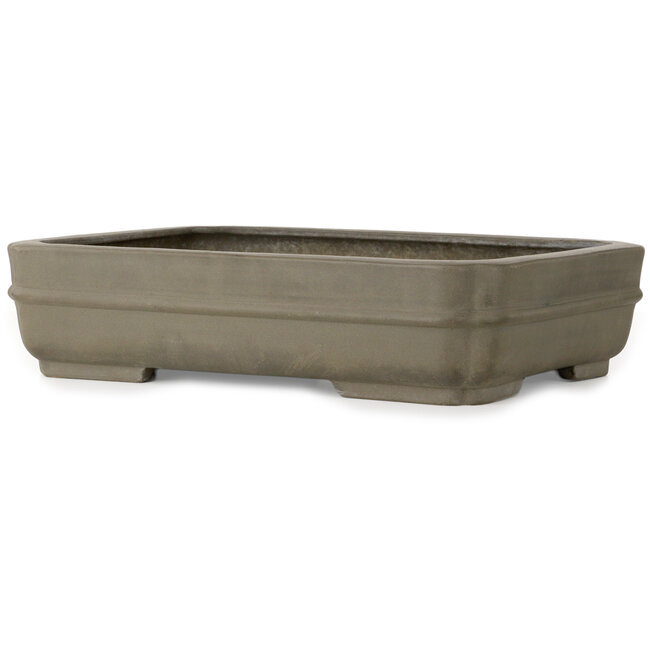 Rectangular unglazed bonsai pot by Hekisui - 407 x 287 x 95 mm