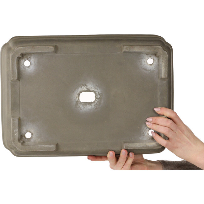 Pot à bonsaï rectangulaire non émaillé de Hekisui - 407 x 287 x 95 mm