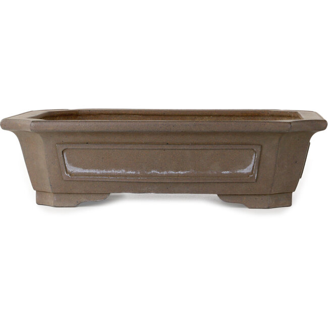 Rectangular unglazed bonsai pot by Yamaaki Koshosen (second generation) - 425 x 340 x 111 mm