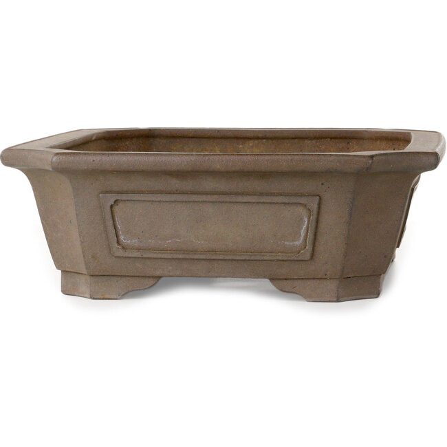 Rectangular unglazed bonsai pot by Yamaaki Koshosen (second generation) - 425 x 340 x 111 mm