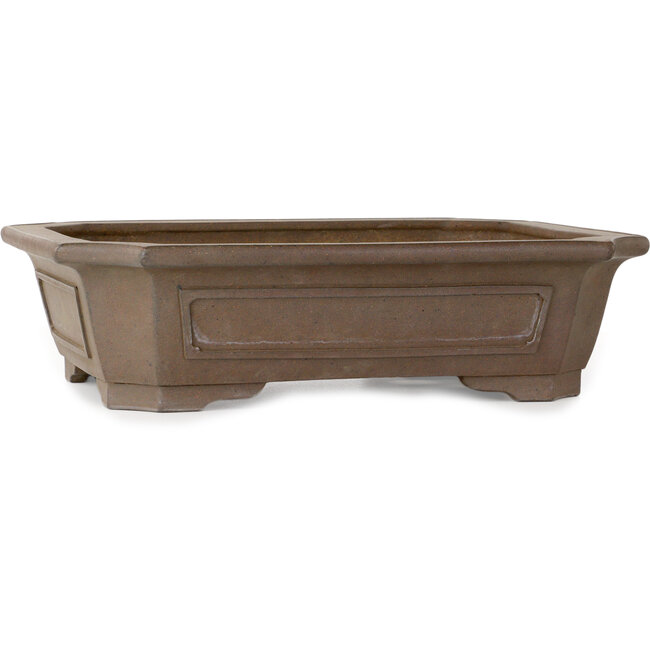 Vaso bonsai rettangolare non smaltato di Yamaaki Koshosen (seconda generazione) - 425 x 340 x 111 mm
