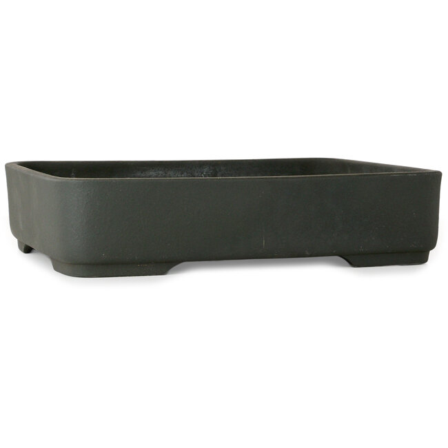 Rectangular unglazed bonsai pot by Houtoku - 462 x 362 x 105 mm