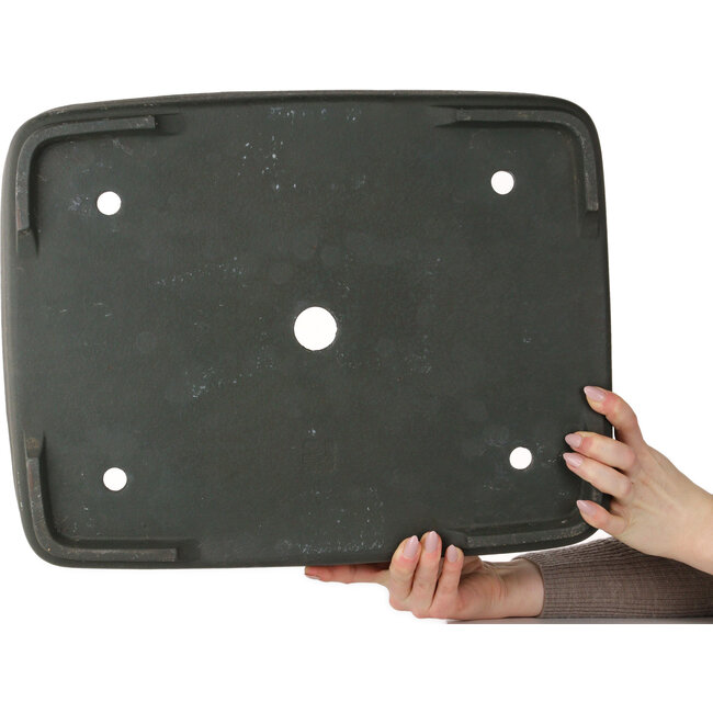 Maceta rectangular sin esmaltar para bonsái de Houtoku - 462 x 362 x 105 mm