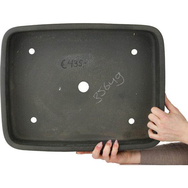 Pot à bonsaï rectangulaire non émaillé de Houtoku - 462 x 362 x 105 mm