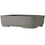 Oval unglazed bonsai pot by Kisen Ikkoudou - 413 x 325 x 110 mm