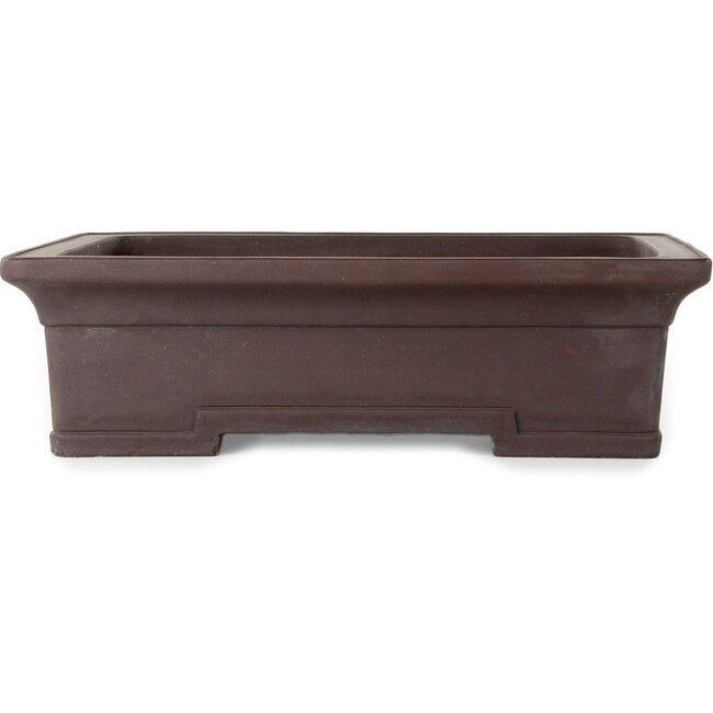Rectangular unglazed bonsai pot by Yamaaki Toshio (third generation) - 410 x 302 x 113 mm